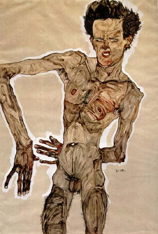 Egon Schiele Standing Male Nude Sweden oil painting art